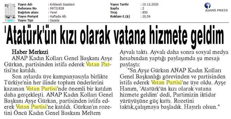 201210 Kırklareli Gazetesi