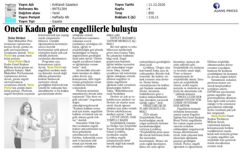 201211 Kırklareli Gazetesi