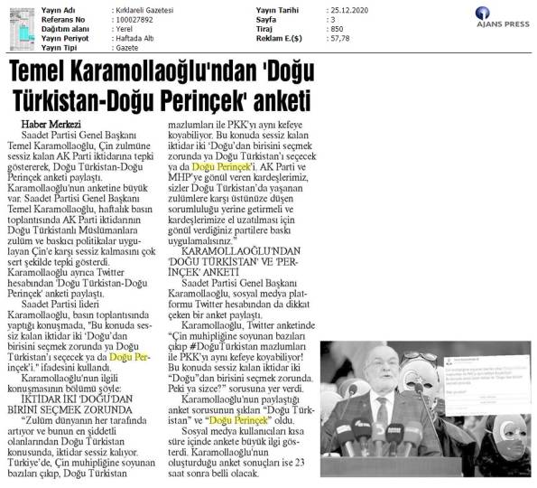 201225 Kırklareli Gazetesi